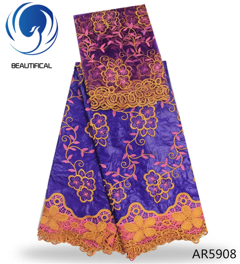 Beautifical New african bazin reche getzner with french lace fabric Embroidery guipure beaded for dress AR59 | Дом и сад