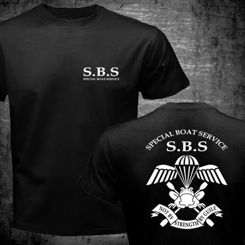 

2019 Summer New Sbs Special Boat Service United Kingdom Special Forces Navy Army Sas T-Shirt Double Side Tees