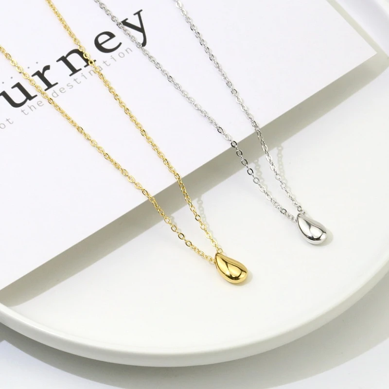2019 New Fashion Silver Gold Water Drop Pendant Necklace For Women Ladies Girls Birthday Party Gifts Jewelry Wholesale | Украшения и