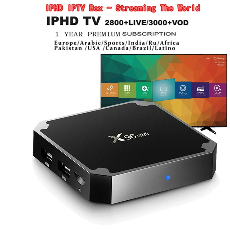 X96 мини IP tv подписка 1 год Android 7,1 tv BOX Арабский IP tv Italia Франция Android tv BOX Amlogic S905W чип