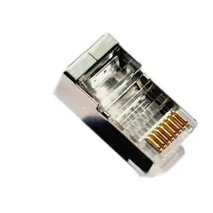 100 шт. экранированные металлические RJ45 Ethernet сетевые концы 8 pin Разъемы 8P8C Cat5e LAN