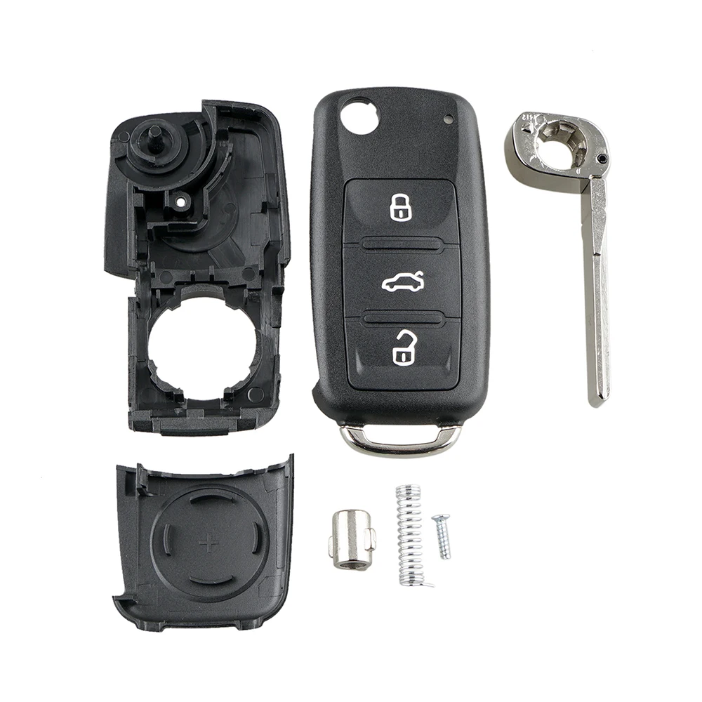 Складной ключ с 3 кнопками для VW Tiguan Golf Sagitar Polo MK6 Touareg Uncut Blade HU66 Fob чехол для 5K0837 202 AD