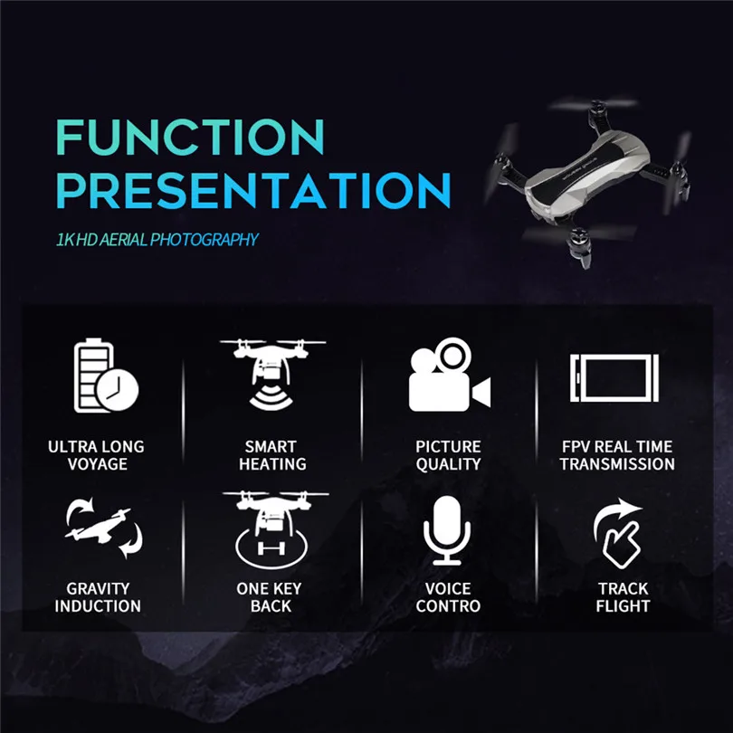 D803 WI-FI FPV электрически регулируемые 1080 P Камера складной оптического потока позиционирования наведении Радиоуправляемый Дрон Quadcopter RTF 50MAY9