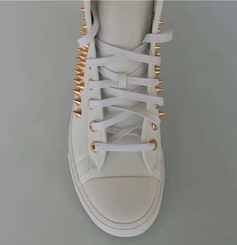 

Star Brand Woman British Fashion Black&White Leather Shoes Setting Rivet Flats Casual Supperstar Handmade Shoes Nancyjayjii 33