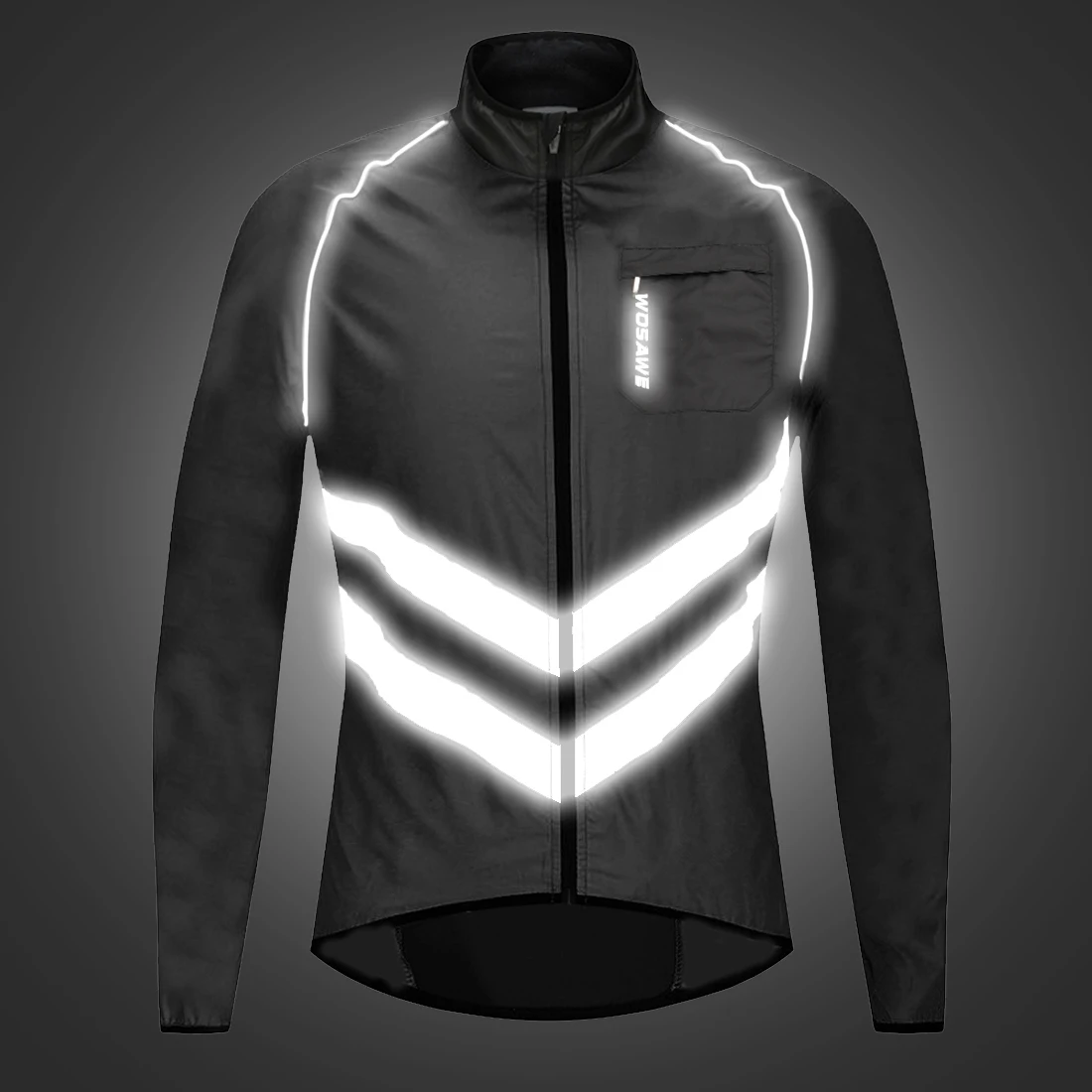 long sleeve WOSAWE мотоциклетная куртка Светоотражающая высокая видимость защитный жилет мотокросса мотоциклетная куртка ветровка водонепроницаемый бездорожье жилет - Цвет: long sleeve