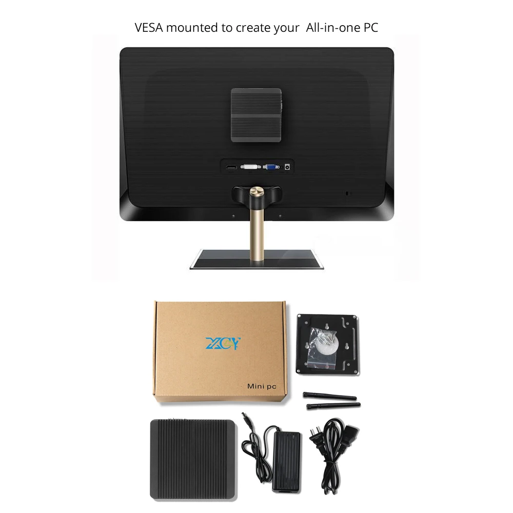 XCY мини ПК Intel Celeron 3955U Windows 10 HTPC WiFi HDMI VGA 6* USB гигабитный Ethernet безвентиляторный компактный настольный офисный компьютер