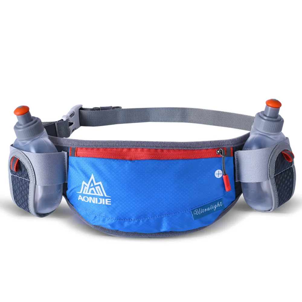 Blue-With 2 Bottles AONIJIE E882 марафон бег Велоспорт гидратация пояс поясная сумка держатель телефона с 170 мл бутылки для воды - Цвет: Blue-With 2 Bottles