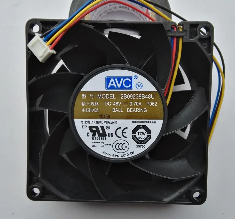 Новый 4 проводной вентилятор радиатора AVC 92*92*38 2B09238B48U 9238 48 В 0 7a для средств