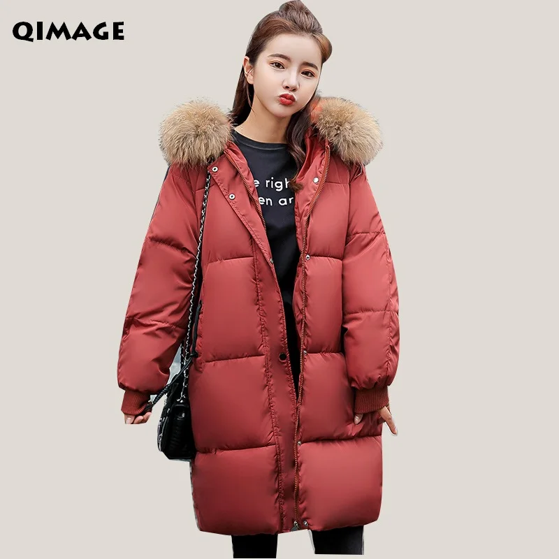 Новые цветные женские парки с меховым воротником новинка 2018 длинные свободные