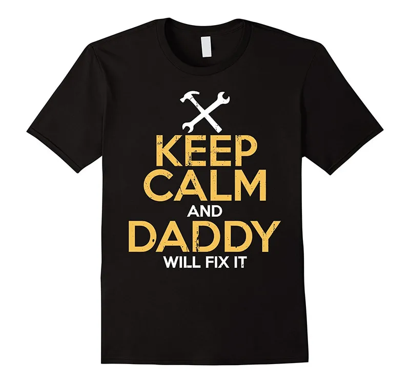 Прикольные футболки с круглым вырезом коротким рукавом печатных Keep Calm and папа