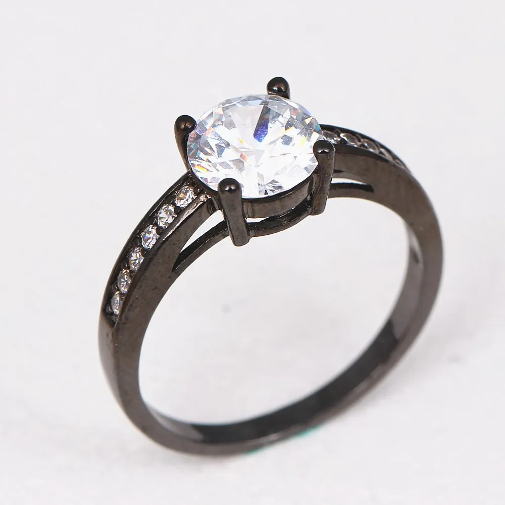 2018 кумерное инкрустированное круглое кольцо из циркона черное Трендовое