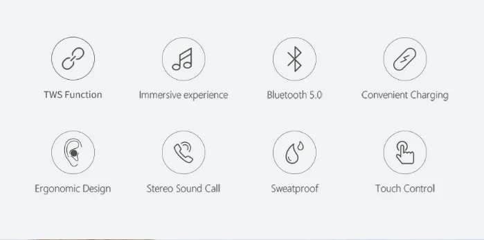 Bluetooth 5,0 наушники стерео Беспроводная bluetooth-гарнитура Близнецы портативные спортивные наушники аuriculares для бутонов смартфонов