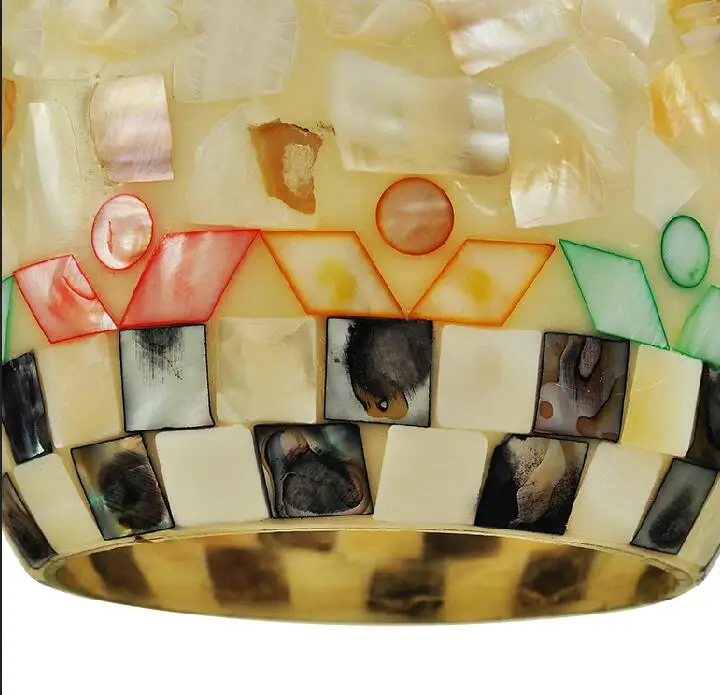 lightglass Pendant Lights Fashion natural shell dining room lamps bar lamp study 3 heads light ZA | Лампы и освещение