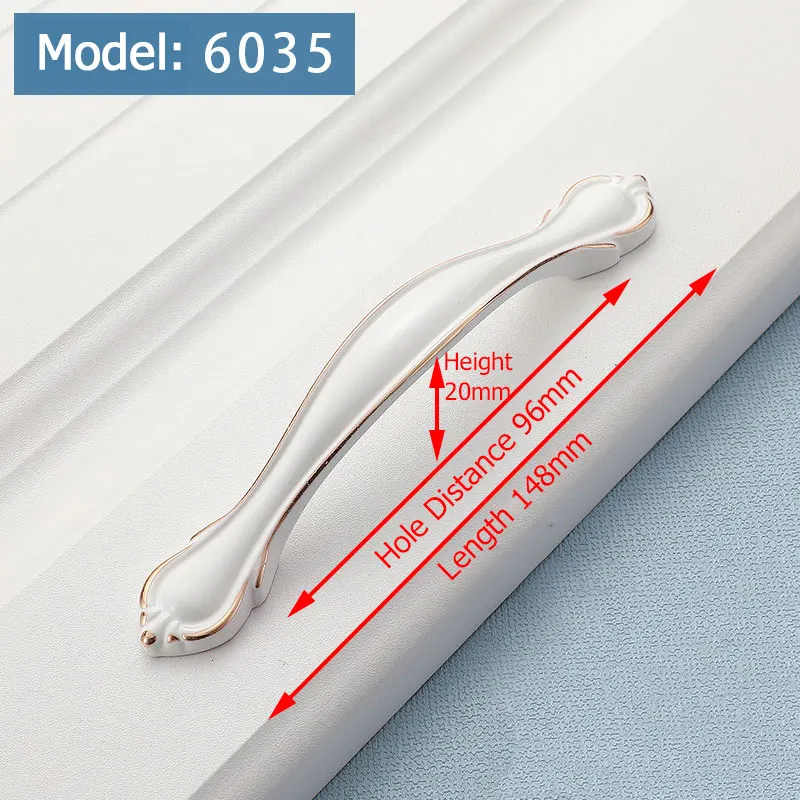 Handle-6035A-96 KAK цвета слоновой кости для кухонного шкафа ручки Европейский стиль двери шкафа ручки для выдвижных ящиков мода солидная мебель металлическая ручка - Цвет: Handle-6035A-96