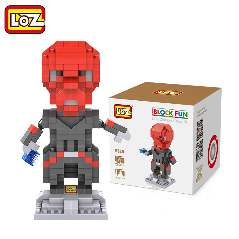 LOZ головоломка строительные блоки ABS 9 см Дэдпул стрела соколиный глаз красный