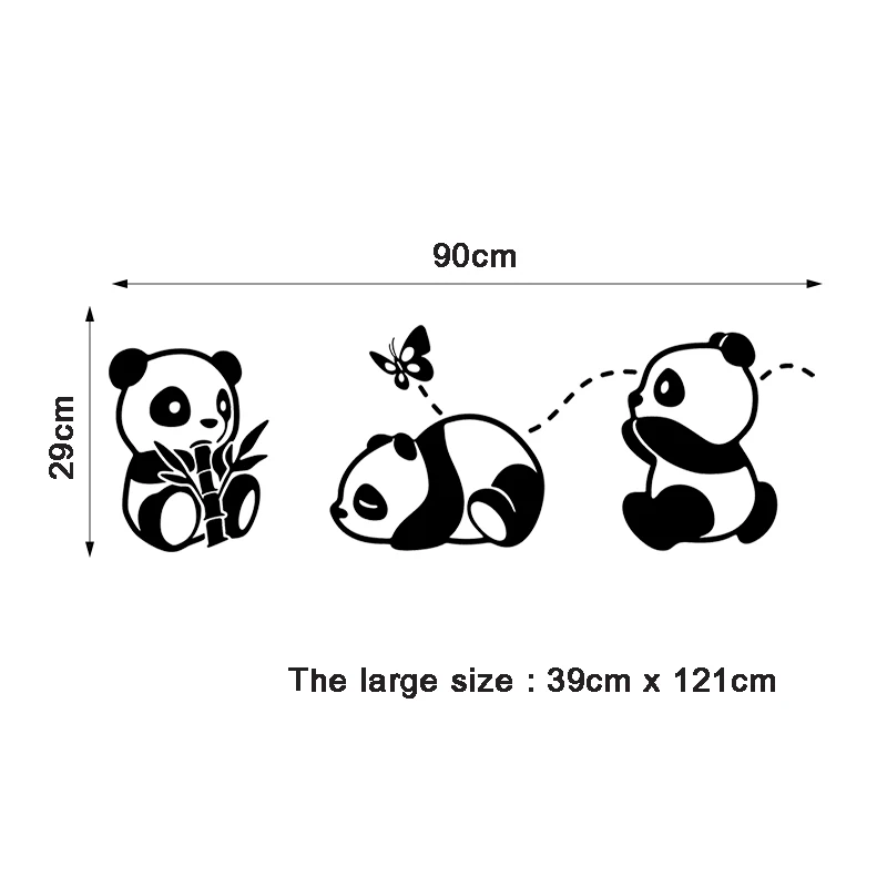 Stickers The Cute 3 Pandas Vinyl Wall Art Decor Mural Decal Wallpaper Living Room Home Poster Kids House Decoration | Дом и сад