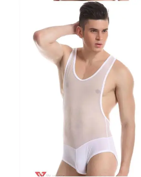 Частные индивидуальные BOYTHOR Мужская sexy straitjacket цельный сетка жилет нижнее белье черный прозрачный нижнее белье