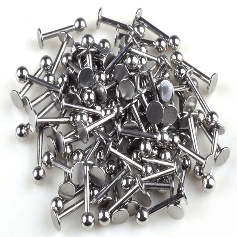 Набор гвоздиков из хирургической нержавеющей стали для пирсинга губ 30 шт./лот 316L |