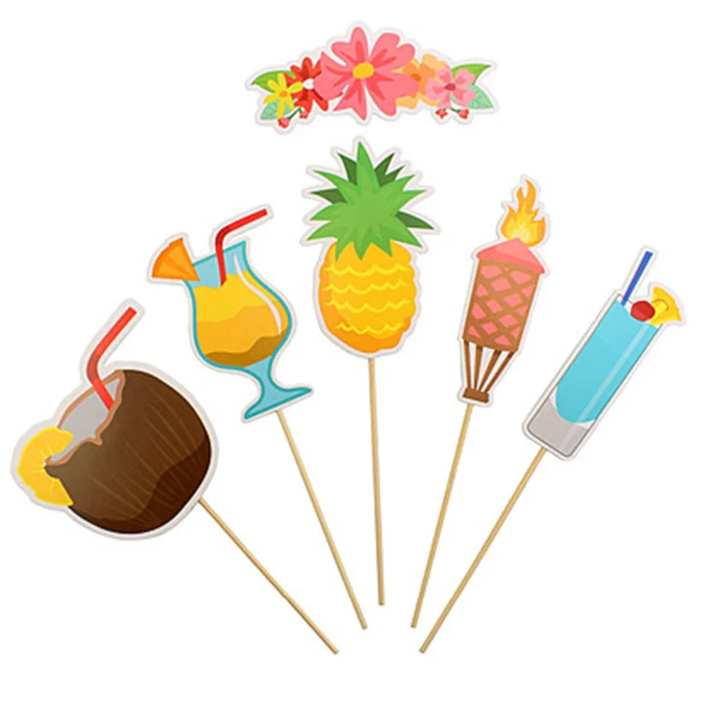 21 шт Фламинго тропическая летняя фотобудка реквизит палочка на день рождения