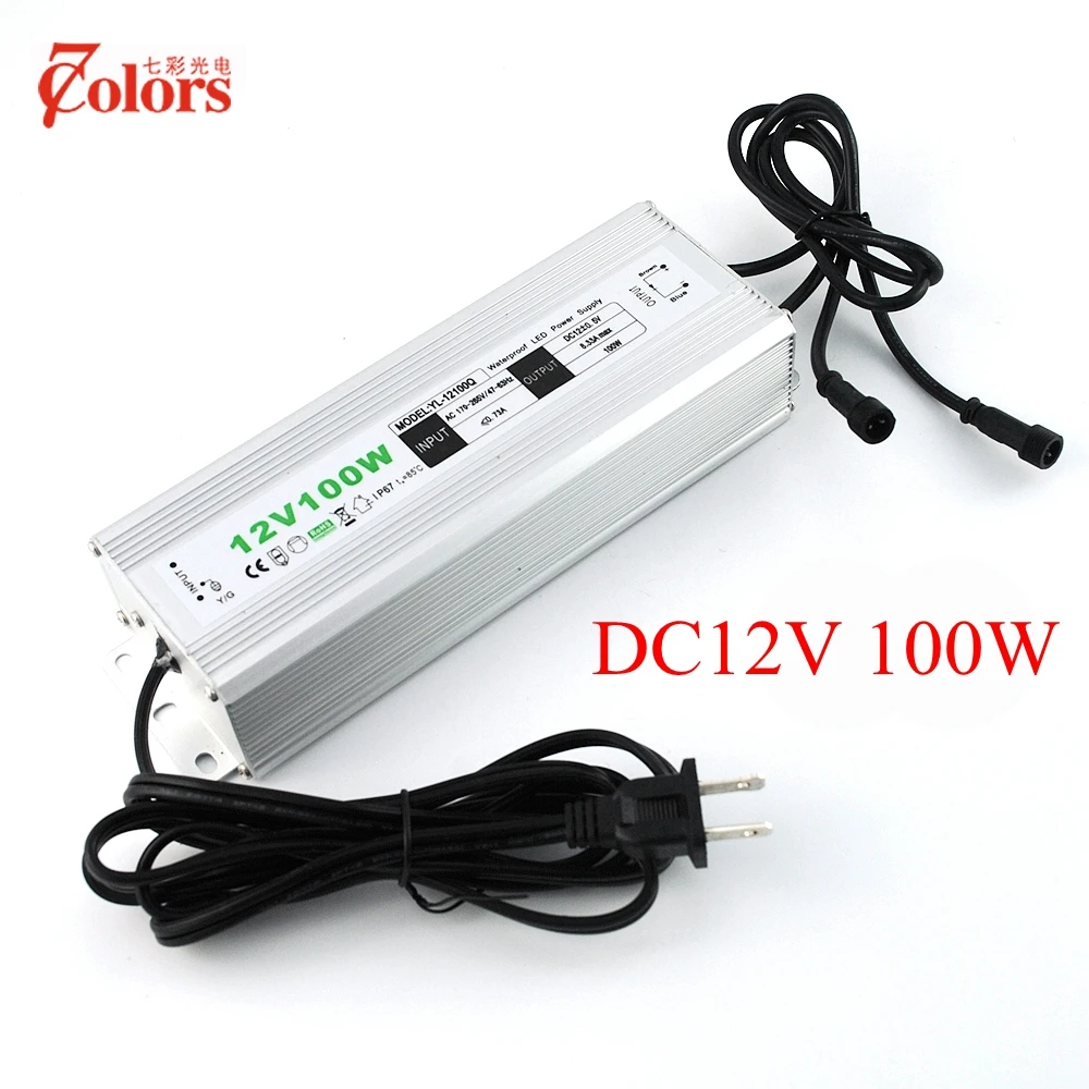 12 В 100 Вт источник питания для светильник водонепроницаемый IP67 трансформатор 220 в