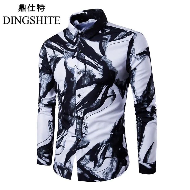 DINGSHITE, высокое качество, вечерние, модные, мужские, повседневные, с принтом, на лацкане
