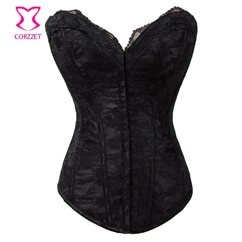 

S-XXL Викторианский Атласный и цветочный кружевной корсет-бюстье, корсет, черная готическая одежда, корсет для женщин, сексуальные корсеты и б...