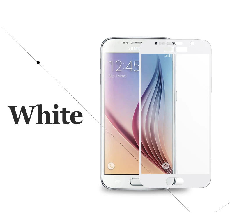 White 2 шт Стекло для samsung S6 sm-g920f Полный экран протектор для samsung Galaxy S6 закаленное стекло G920 FD защитная пленка S 6 - Цвет: White