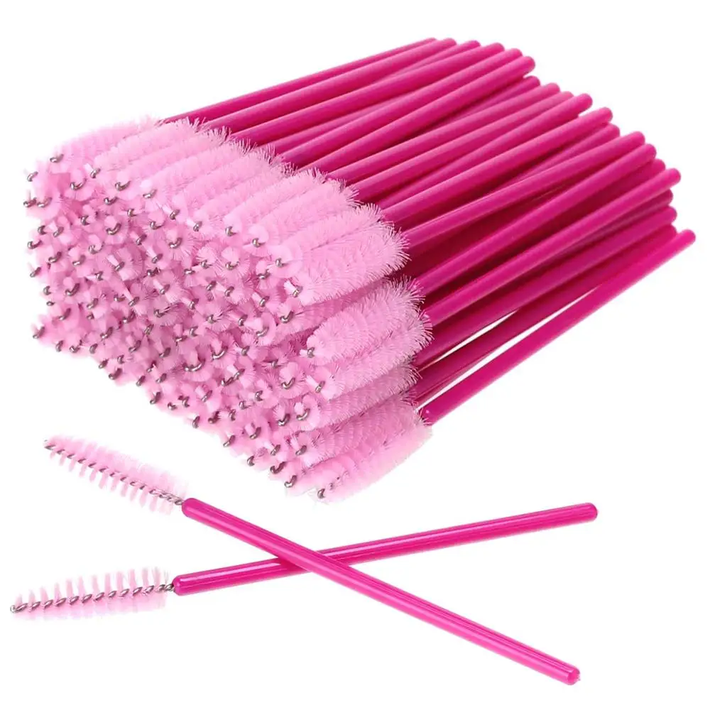 

1000 PCS Disposable Eyelash Brushes Mascara Wands Eye Lash Eyebrow Applicator Cosmetic Makeup Brush Tool Kits (Rose-Pink)
