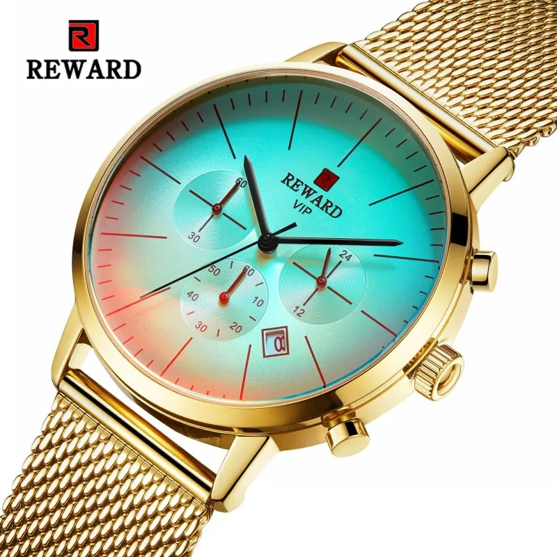 Мужские часы с ярким стеклом роскошные брендовые деловые из нержавеющей стали