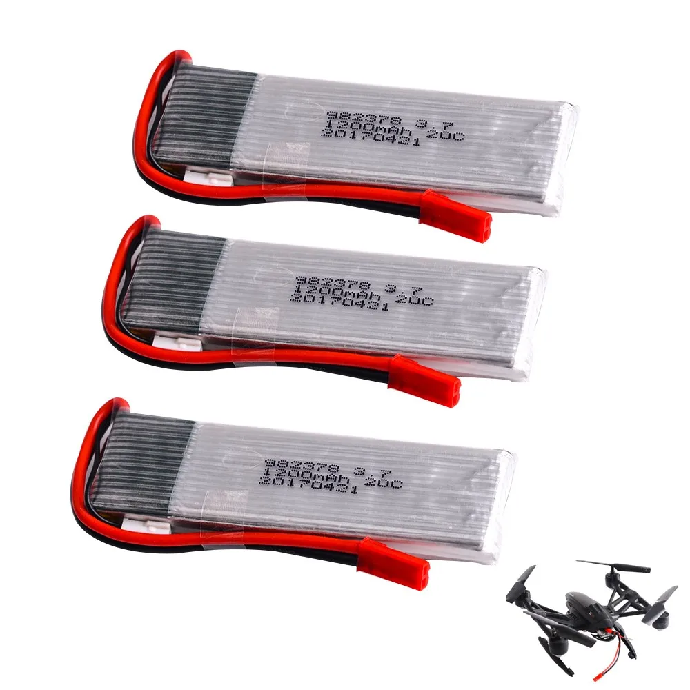 

3pcs/lot Rc Lipo Battery 1S 3.7V 1200MAH 20C JST Plug for JDX JD509D Rc Helicopter Rc Quadcopter
