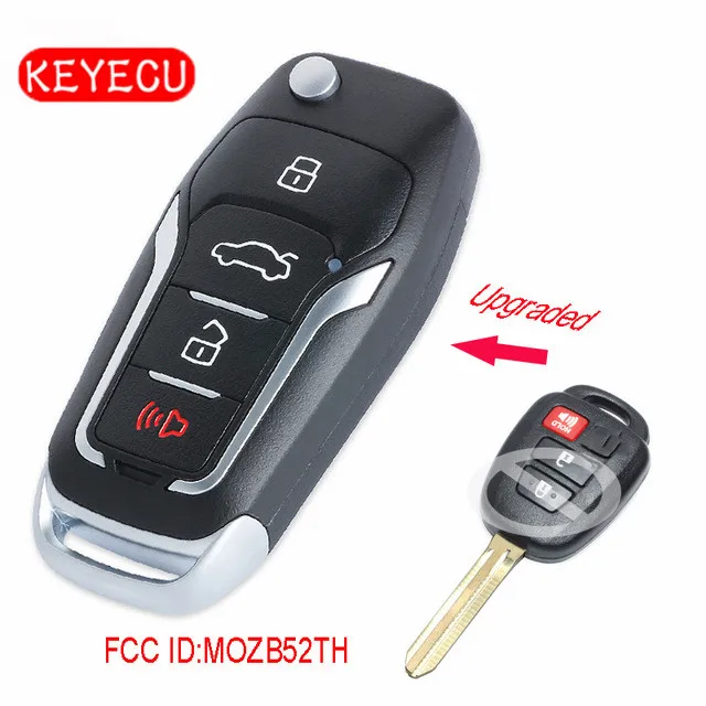 Keyecu Модернизированный флип дистанционный ключ брелок от машины для Scion tC iQ/Toyota Yaris
