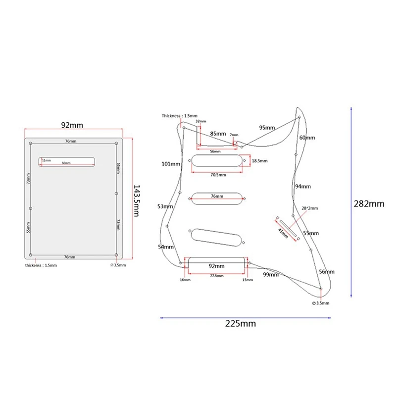 Гитара Pickguard алюминиевый сплав щит царапин пластина с задней крышкой для St | Спорт
