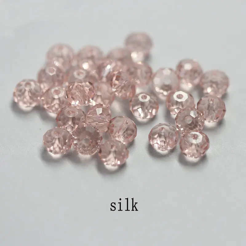 silk Большая распродажа 6-8 мм круглые Кристальные бусины разноцветные шармы стеклянные свободные бусины для изготовления украшений о - Цвет: silk