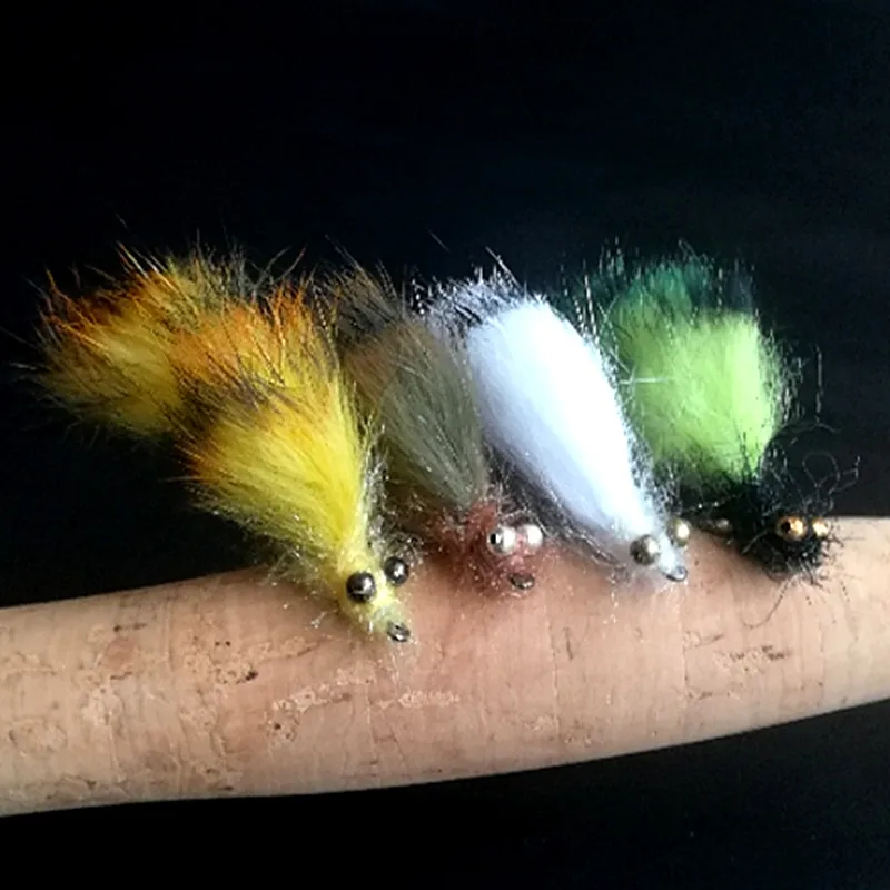 KKWEZVA 8 шт. Кроличий мех Зонкер в полоску для изготовления материала для связывания мушек для стримеров рыбалки на муху-насекомое.