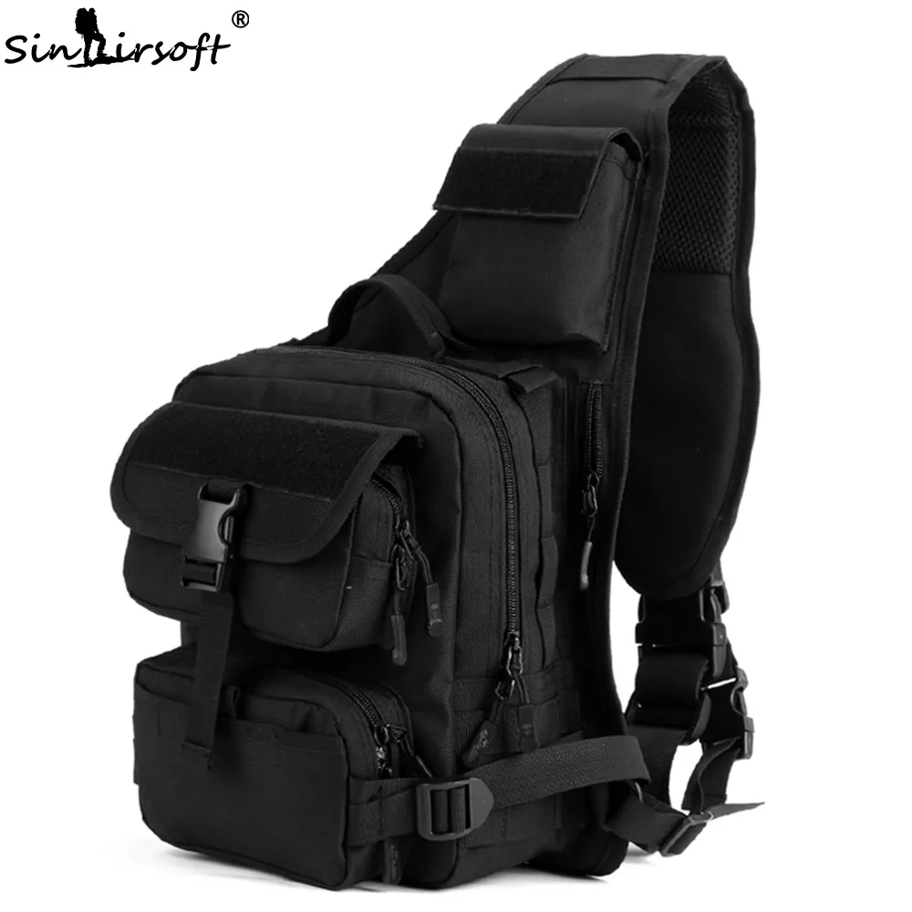 Sinairsoft Открытый Спорт Восхождение нейлон тактика сумку на одно плечо Слинга Груди Велоспорт Военный Рюкзак Тактические армейскими сумками