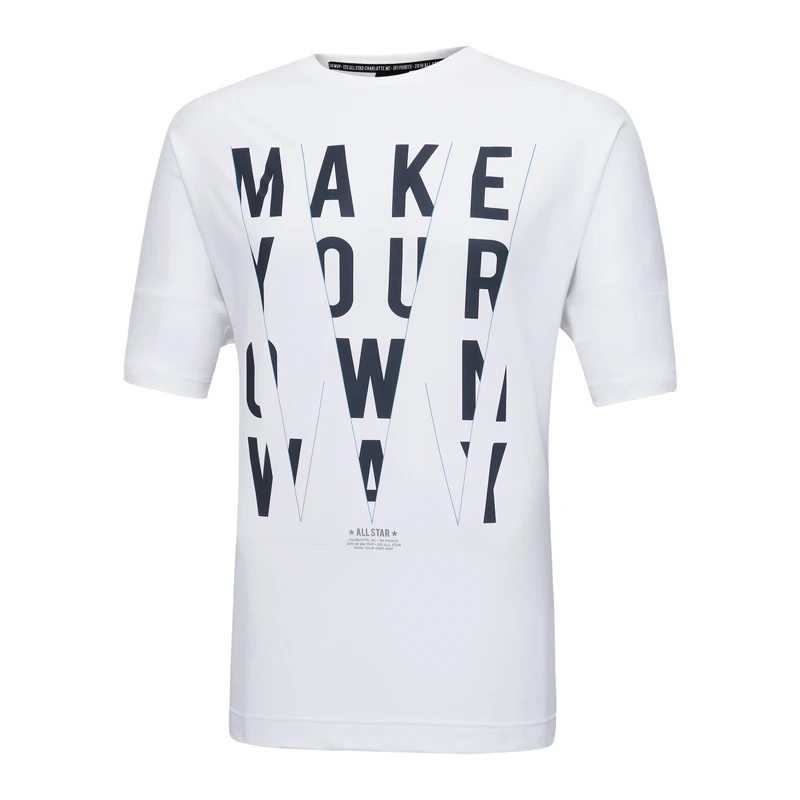 Li-Ning Мужская серия WADE футболка с коротким рукавом дышащая свободная посадка хлопок джерси подкладка спортивные футболки топы AHSP027 MTS3107 - Цвет: AHSP027-1H