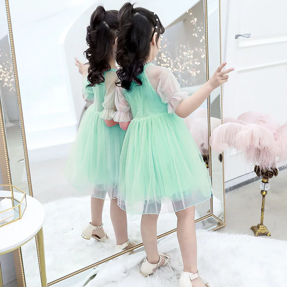 Платья принцессы для девочек платья с цветочной вышивкой летнее платье