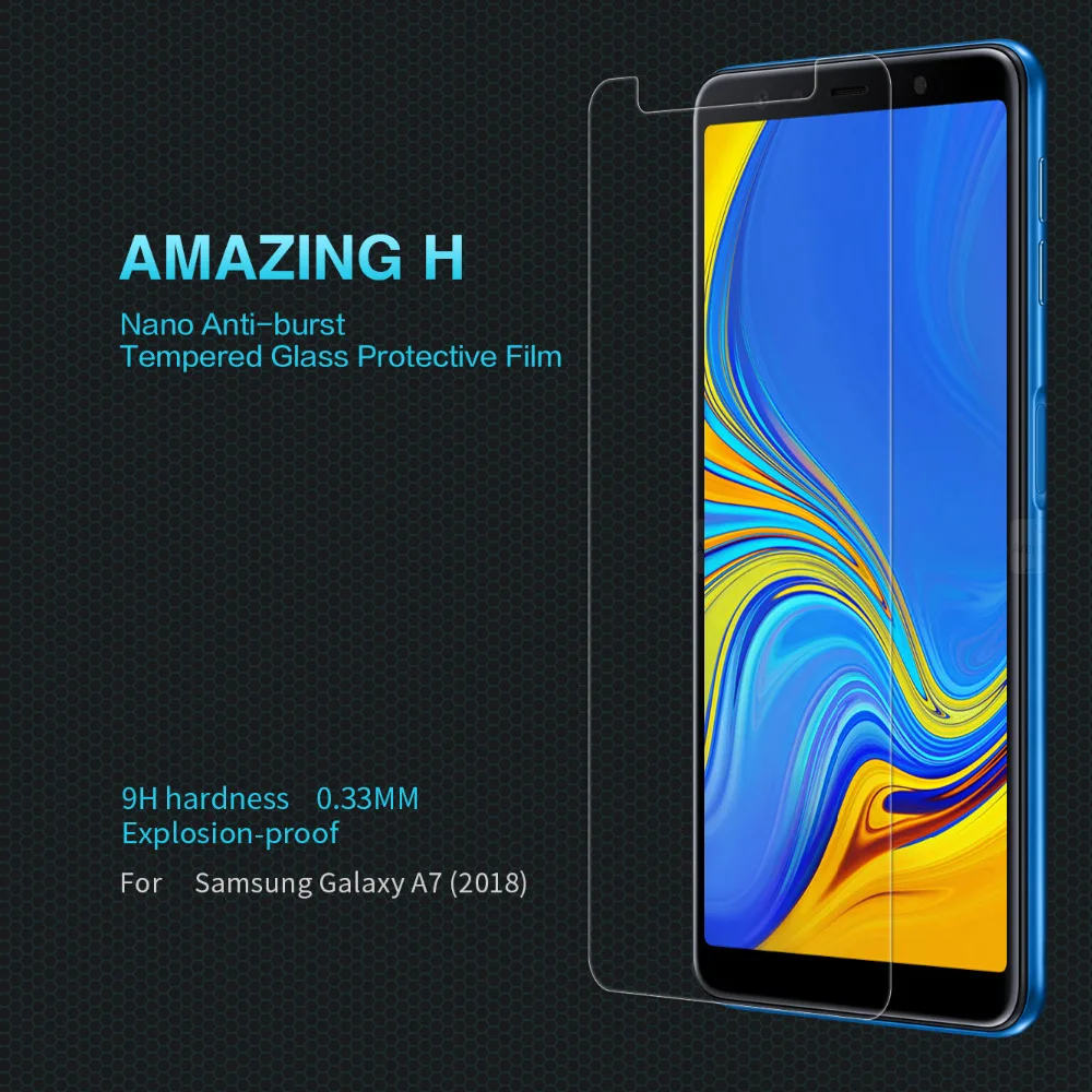 Защитная пленка Nillkin из закаленного стекла для Samsung Galaxy A7 2018 Amazing H Nano 9H | Мобильные