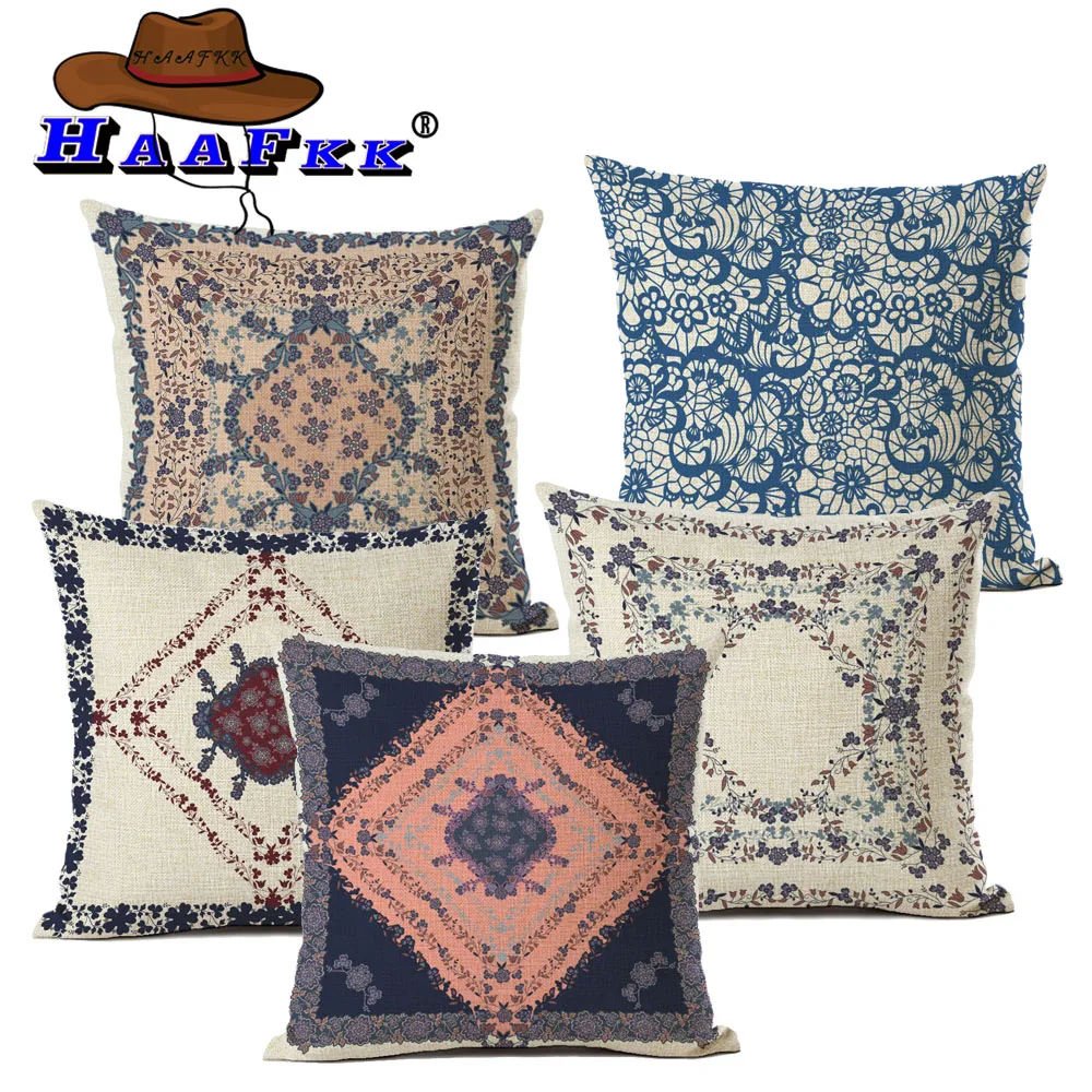 Подушка с напечатанным рисунком покрытая хлопком и льняной ткань украшение для