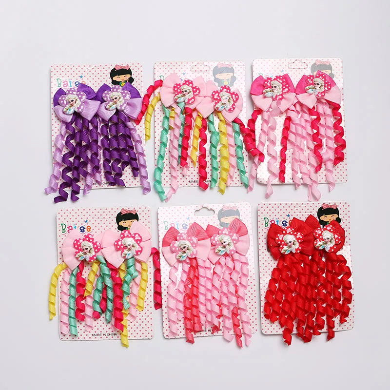 Princess Butterfly rubber bands Elsa Threaded Ribbon 2pcs/lot Large headband Hair Accessories | Детская одежда и обувь