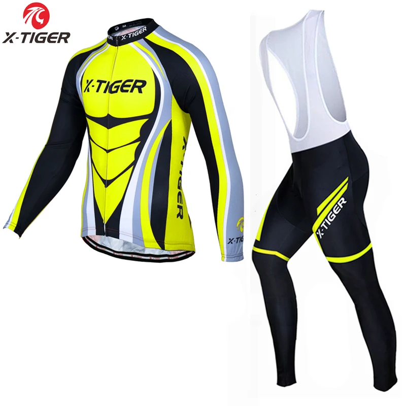 X-Tiger зимний комплект из термофлиса для велоспорта Maillot Ropa Ciclismo теплая велосипедная одежда комплект для велоспорта - Цвет: Jerseys and Bib Pant