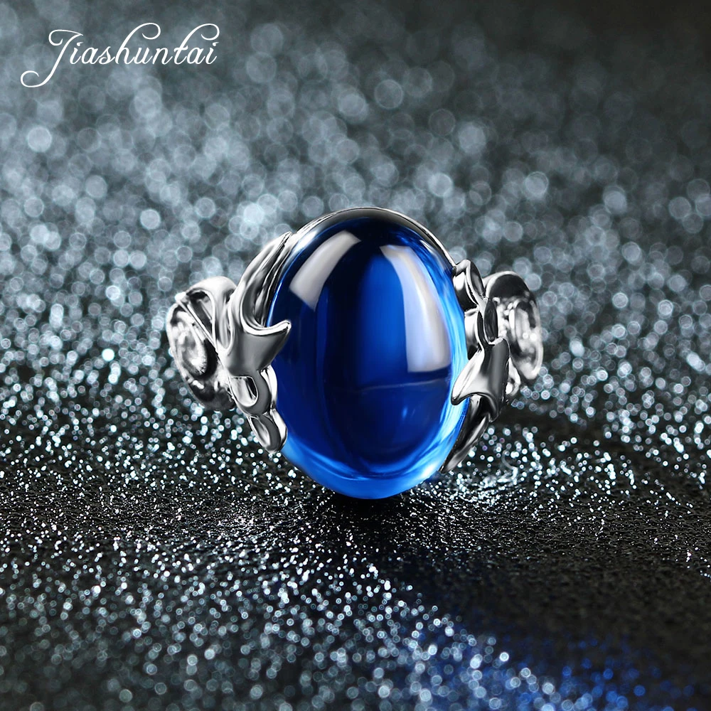 Женское кольцо с голубым камнем из серебра 925 пробы|jewelry rings|jewelry women ringsjewelry for |