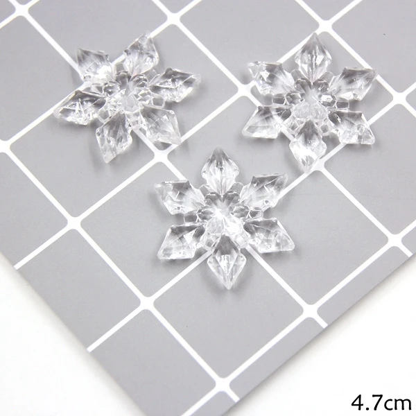4.7CM Transparent 6 шт прозрачные/Золотые/Серебряные Акриловые снежинки Рождественские поделки Подвески Украшения для рождественской елки детский подарок декоративные подвески - Цвет: 4.7CM Transparent