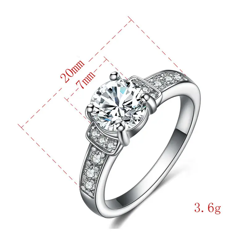New High Quality Fashion Silver Plated Crown Rings for Women Elegant CZ Crystal Party Engagement Ring Jewelry R186 | Украшения и
