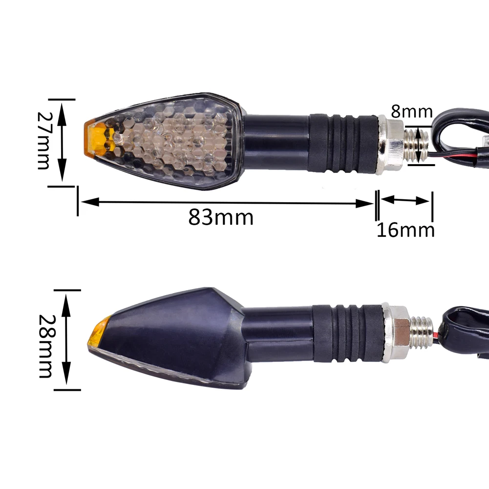 2 шт. универсальные мотоциклетные СВЕТОДИОДНЫЕ указатели поворота светло желтый