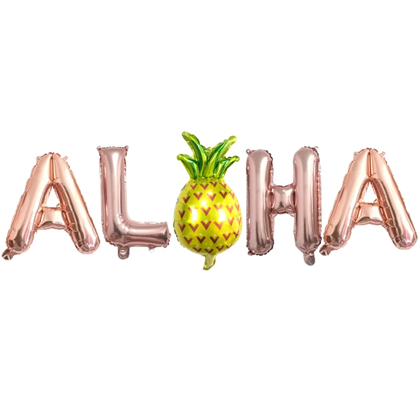 Chicinlife 5 шт. ананас Aloha шары из фольги в виде букв Hawai тропический пляж летние
