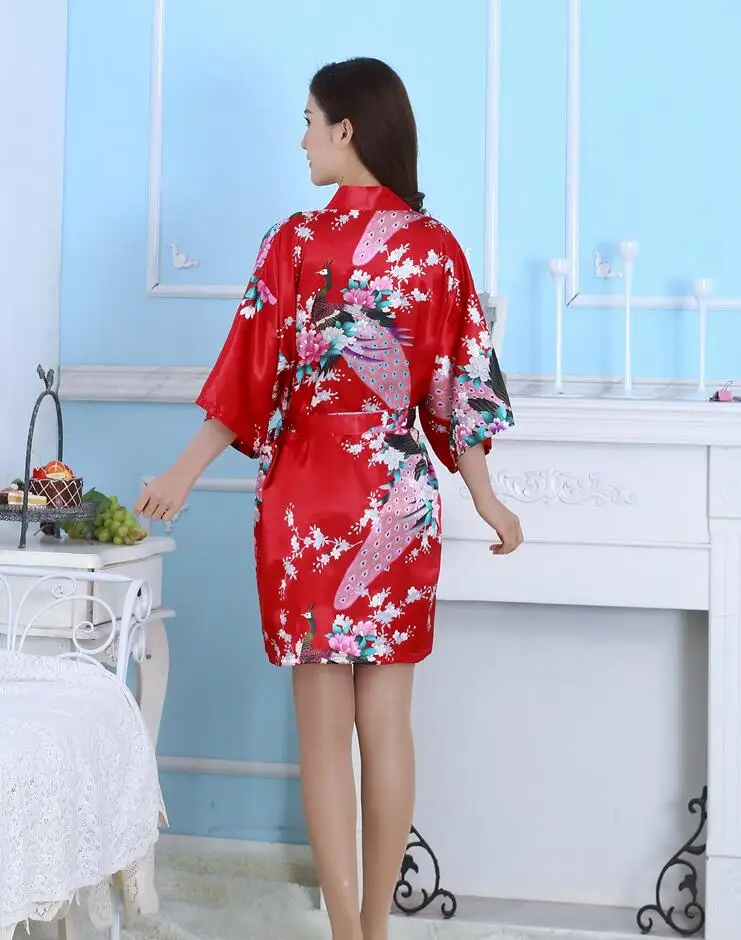 Женский Атласный халат-кимоно с коротким рукавом | Тематическая одежда и - Фото №1
