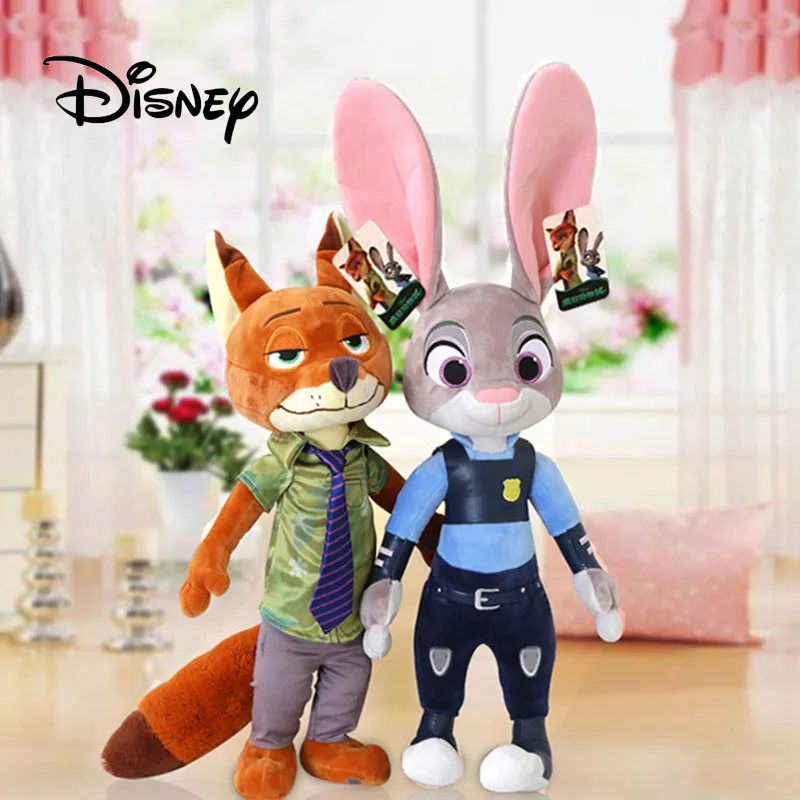 Disney Zootopia 40 см ручная кукла милый мультфильм кролик Джуди Фокс Ник плюшевые