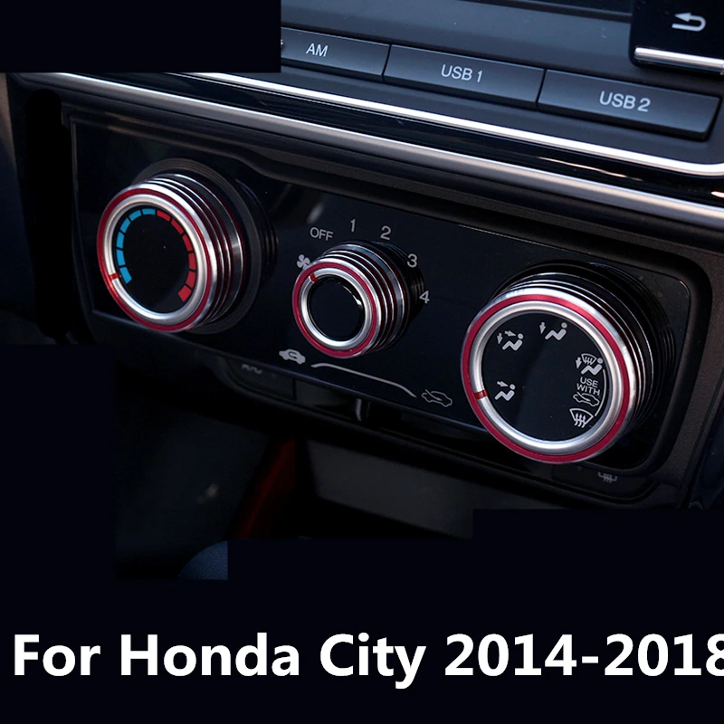 Для Honda City 2014 2018 Кнопка кондиционирования воздуха кольцо крышка украшения