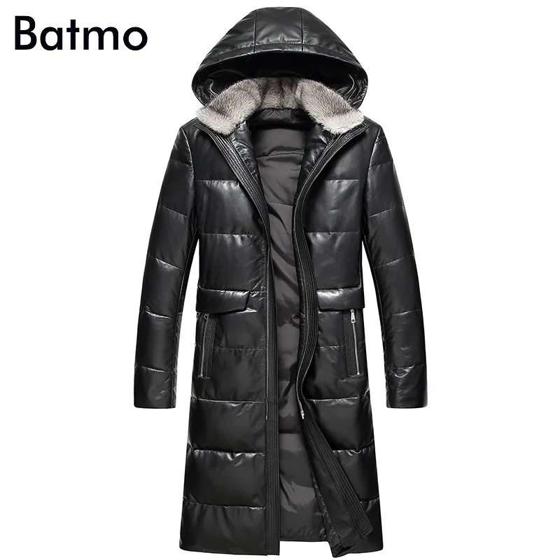 Batmo Новое поступление зимнее толстое теплое белое пуховое Мужское пальто с капюшоном из овечьей кожи ZPP7108